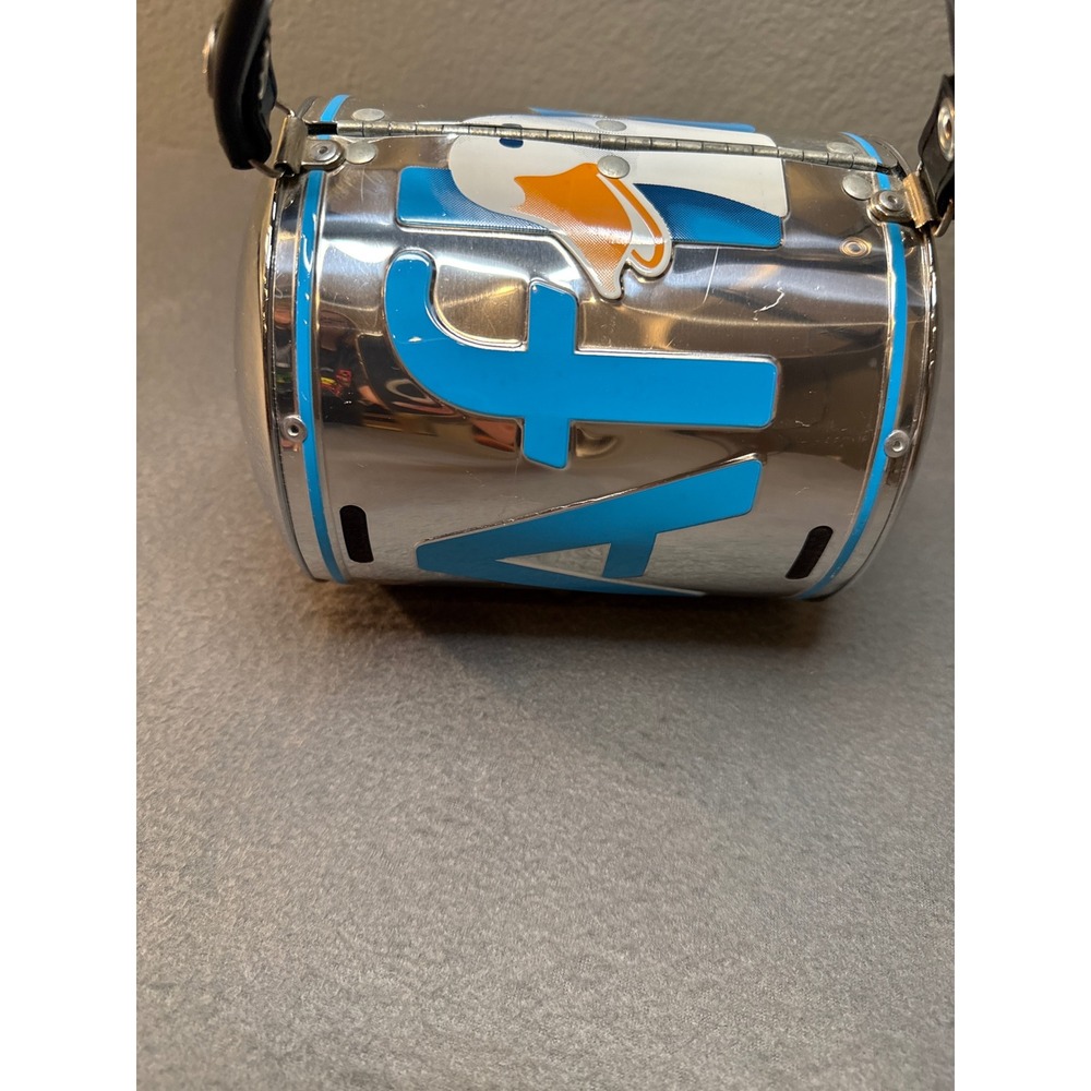 Rare Vintage Little Earth Aflac Duck License Plate Upcycled Metal Barrel Bag Y2K - Picture 4 of 9
